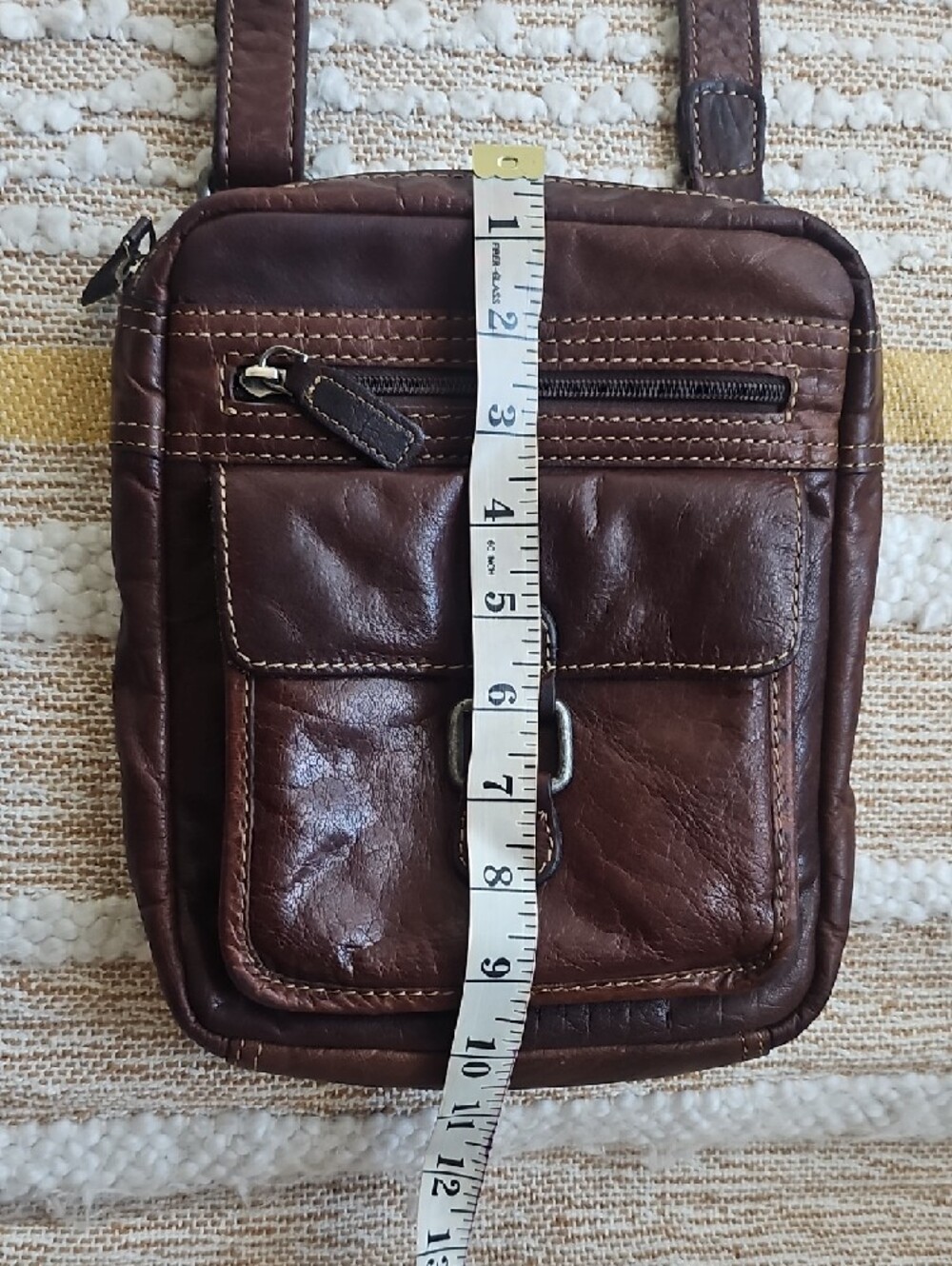 Handmade Voyager Slim Crossbody Bag - Brown - Picture 9 of 13